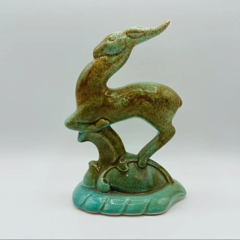 Vintage MCM Haeger Pottery Gazelle Statue Art Deco MID Century